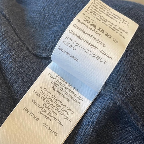 New J. Crew Heather Night Sky Merino Wool Neck Tie Waist Sweater-Jumpsuit M - Picture 9 of 12